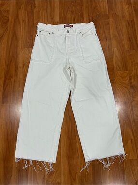 Lucky Legend White Frayed Pocket Straight Jeans